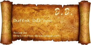 Duffek Dénes névjegykártya