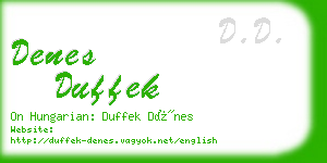 denes duffek business card